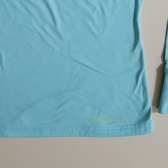 Under Armour Women's ColdGear Fitted Aqua Hooded Long Sleeve Top - Picture 12 of 14